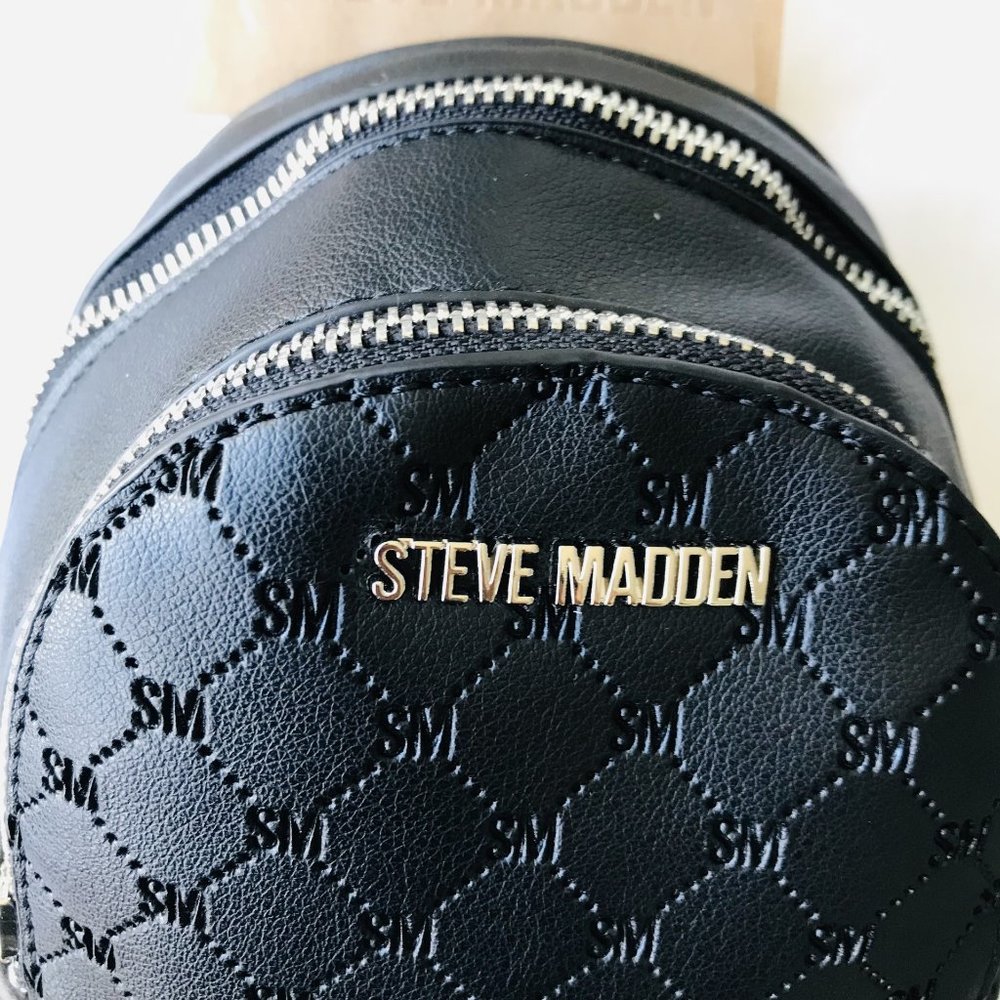 STEVE MADDEN Black BVIKI mini backpack/sling bag Size: W:7" H:7" D:4" - Picture 2 of 6